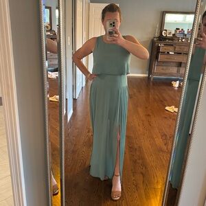 Elegant Teal Sleeveless Maxi Dress